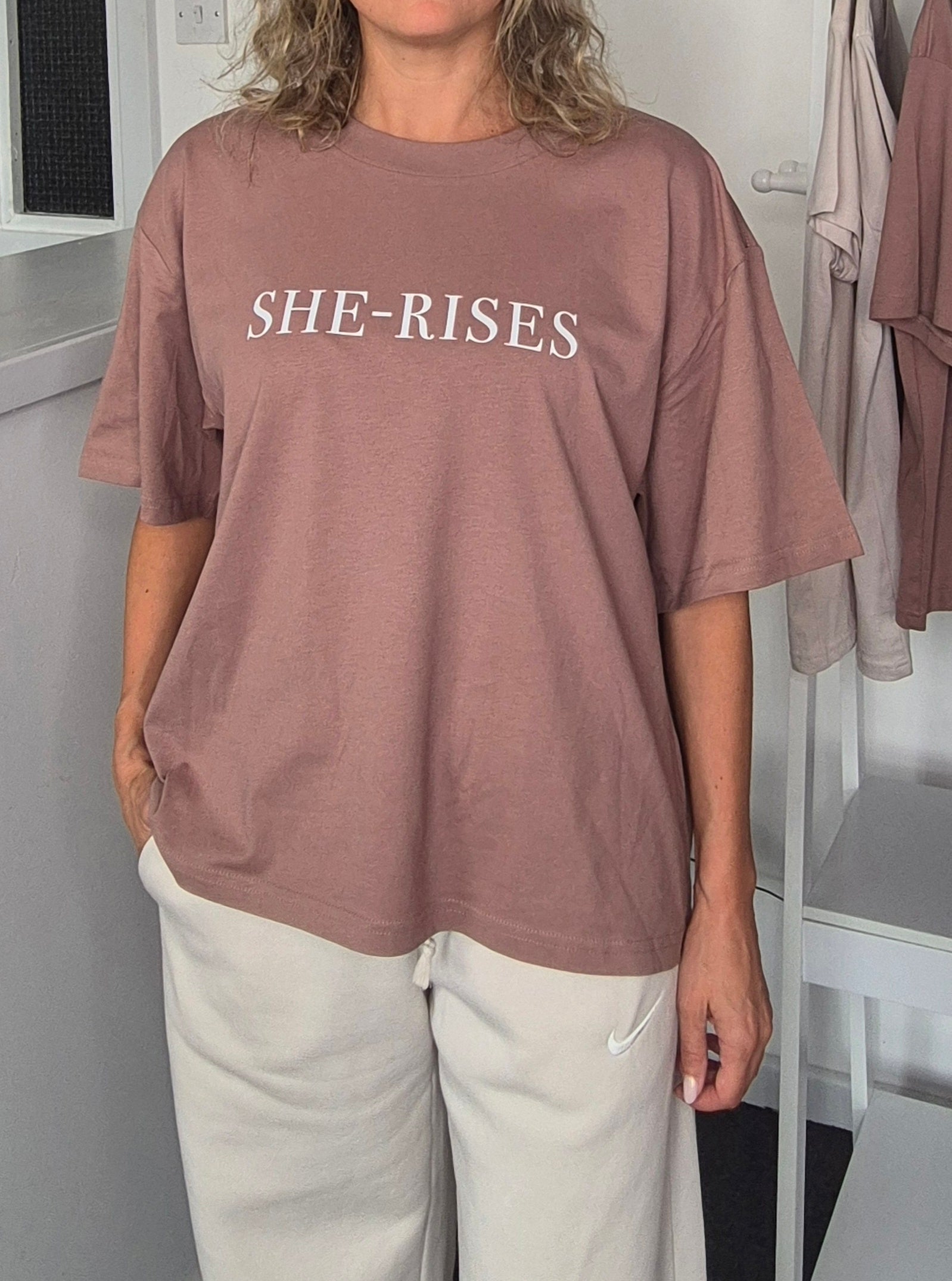 She-Rises Hazy Pink Tee